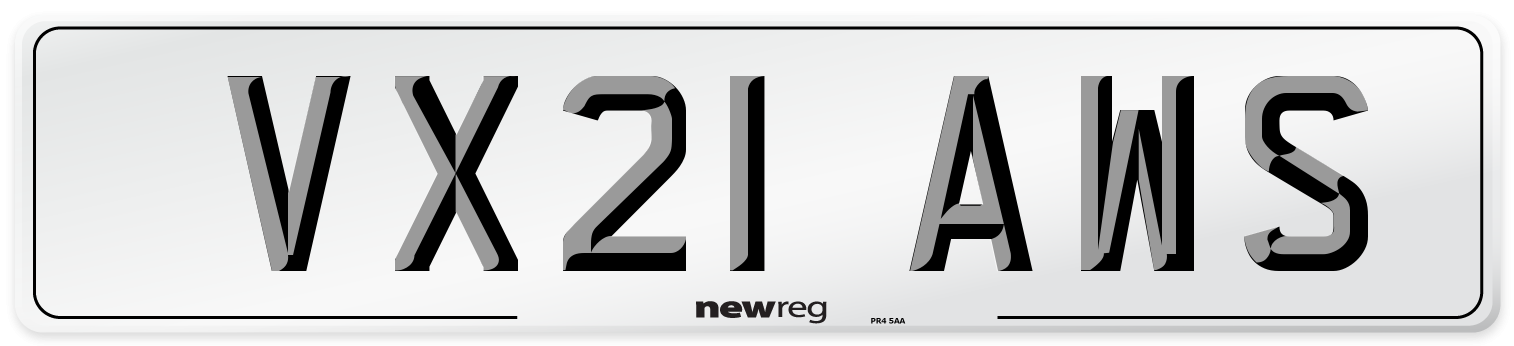 VX21 AWS Number Plate from New Reg